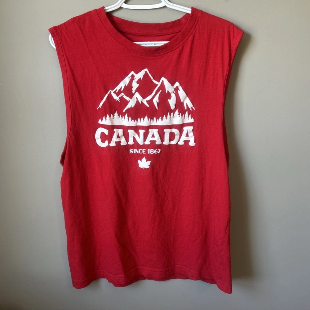 Red Canada Graphic Tank Top
